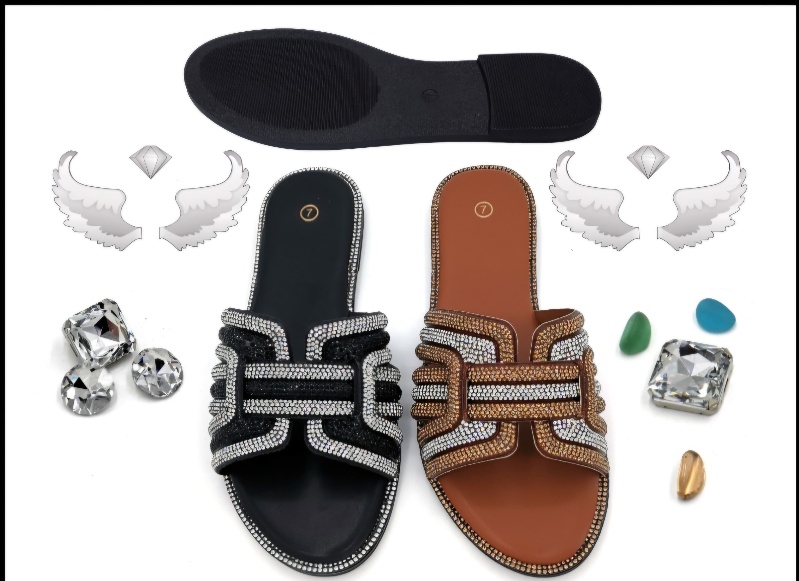 Sandales Strass Double Bande Style H